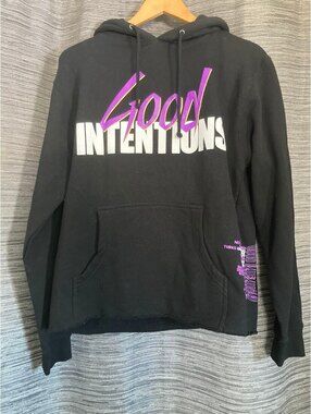 NAV Good Intentions Black Hoodie Small NWOT